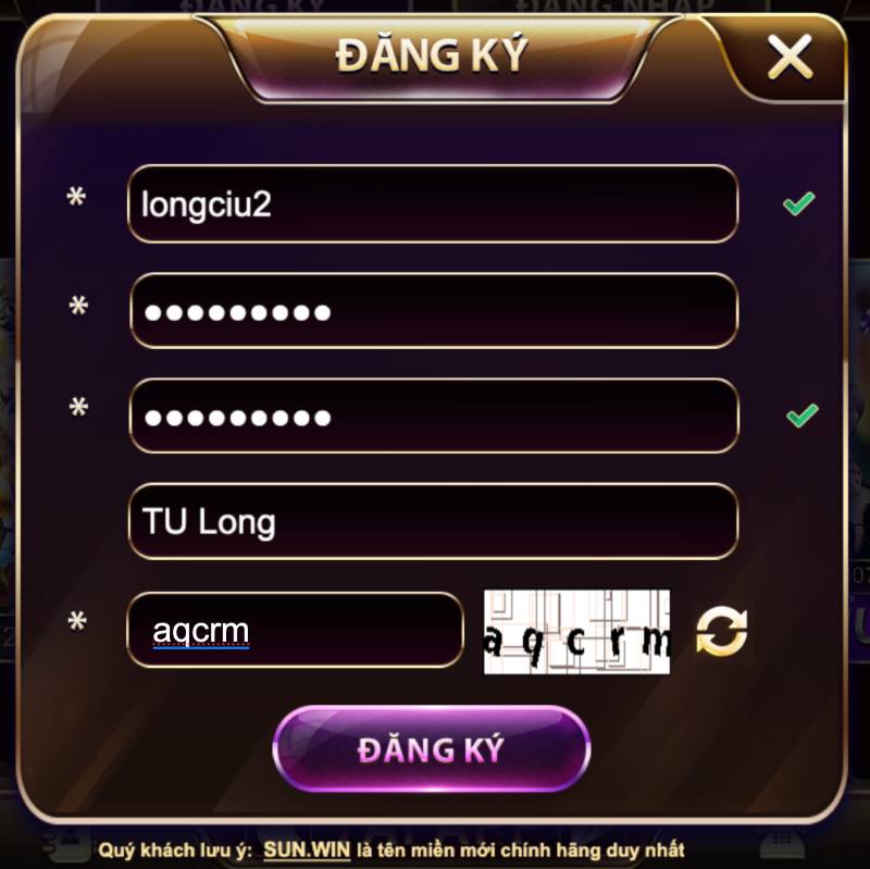 Hướng Dẫn Chi Tiết Đăng Ký Sunwin Trên Web Và App 4 Đăng ký qua website chính thức